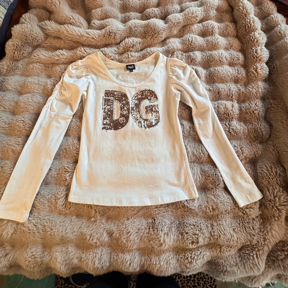 Dolce&Gabbana Kids White Long Sleeve Tee with Logo